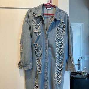 Distressed denim jacket